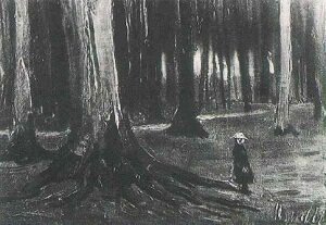 Винсент Ван Гог ранние работы Девочка в лесу 1882г 